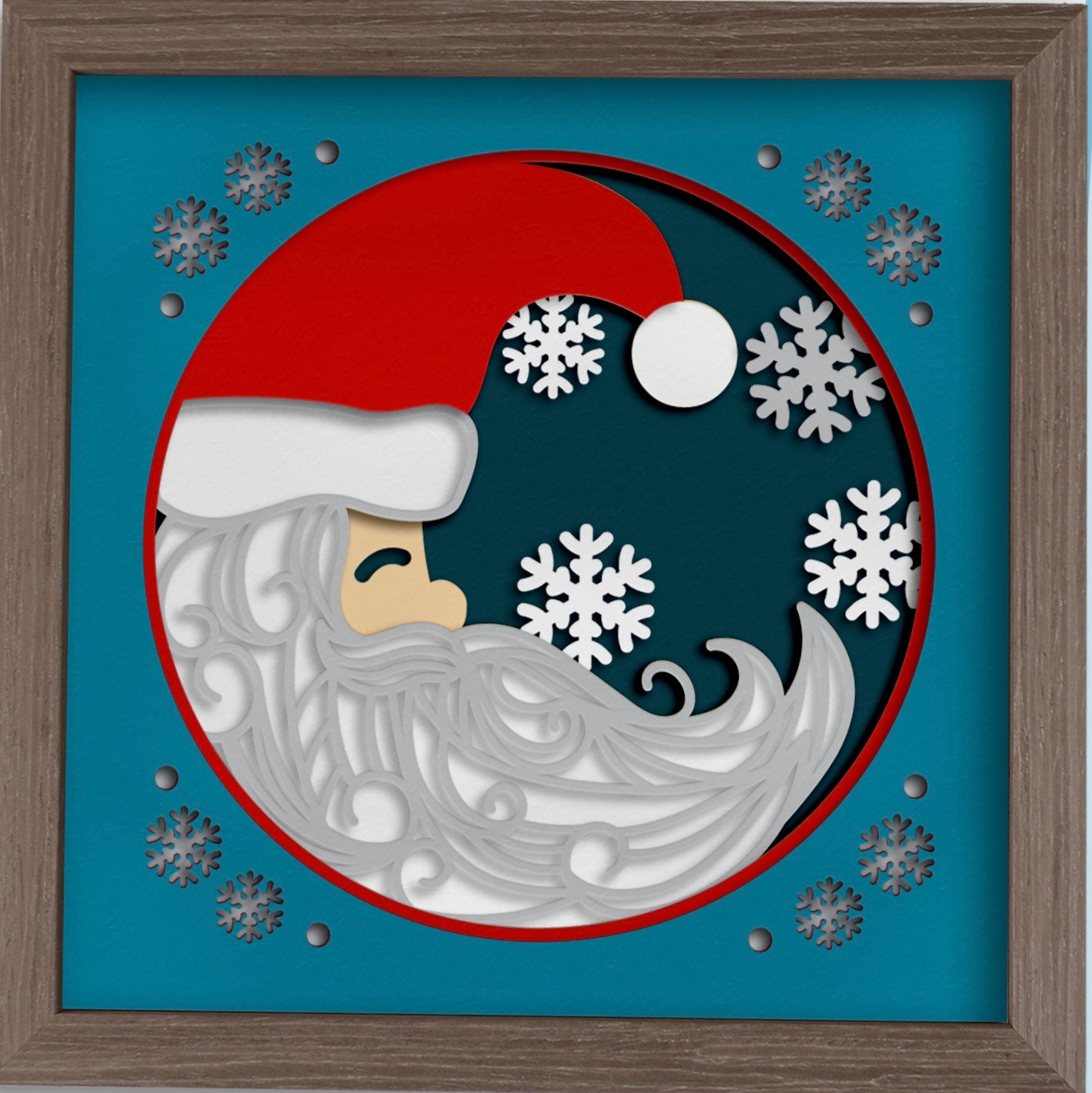 Christmas Moon Santa Shadowbox