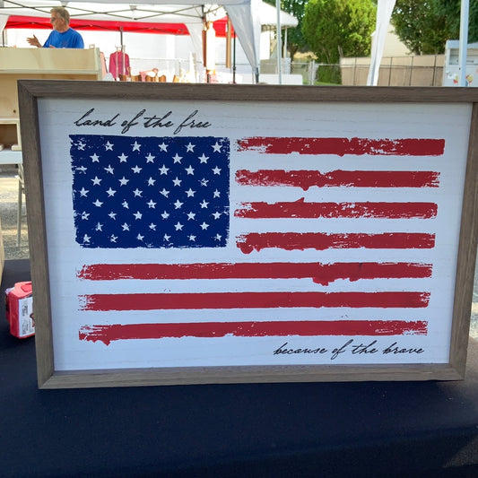 Land of the Free; Home of the Brave - Framed 12 x 18