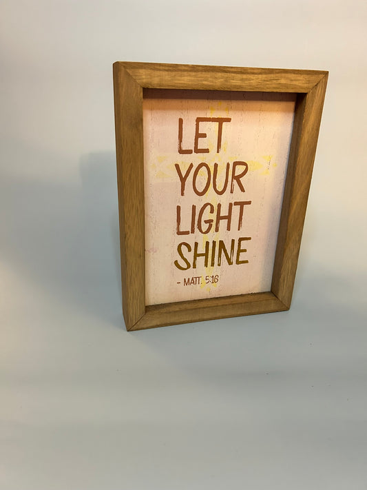 Handcrafted Let Your Light Shine - Framed