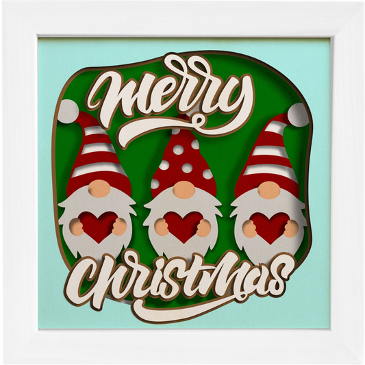 Merry Christmas Gnomes Shadowbox