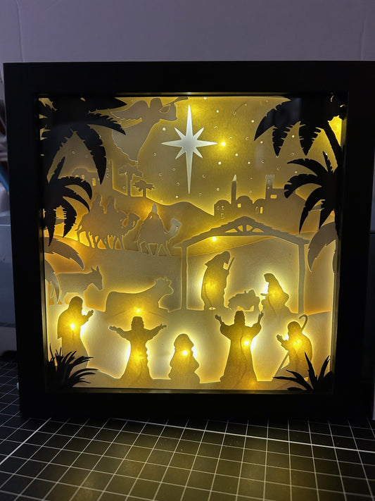 Handcrafted O Holy Night Shadowbox